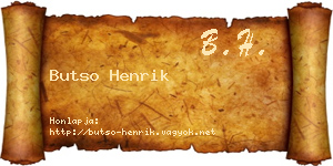 Butso Henrik névjegykártya
